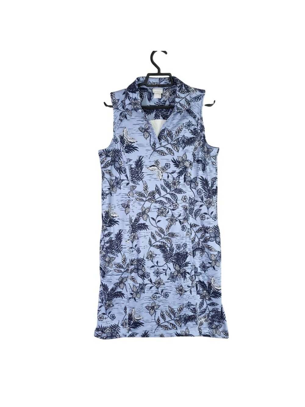 Womens Chicos Zenergy Sleeveless Floral Print Blue Dress Polyester Stretch 00